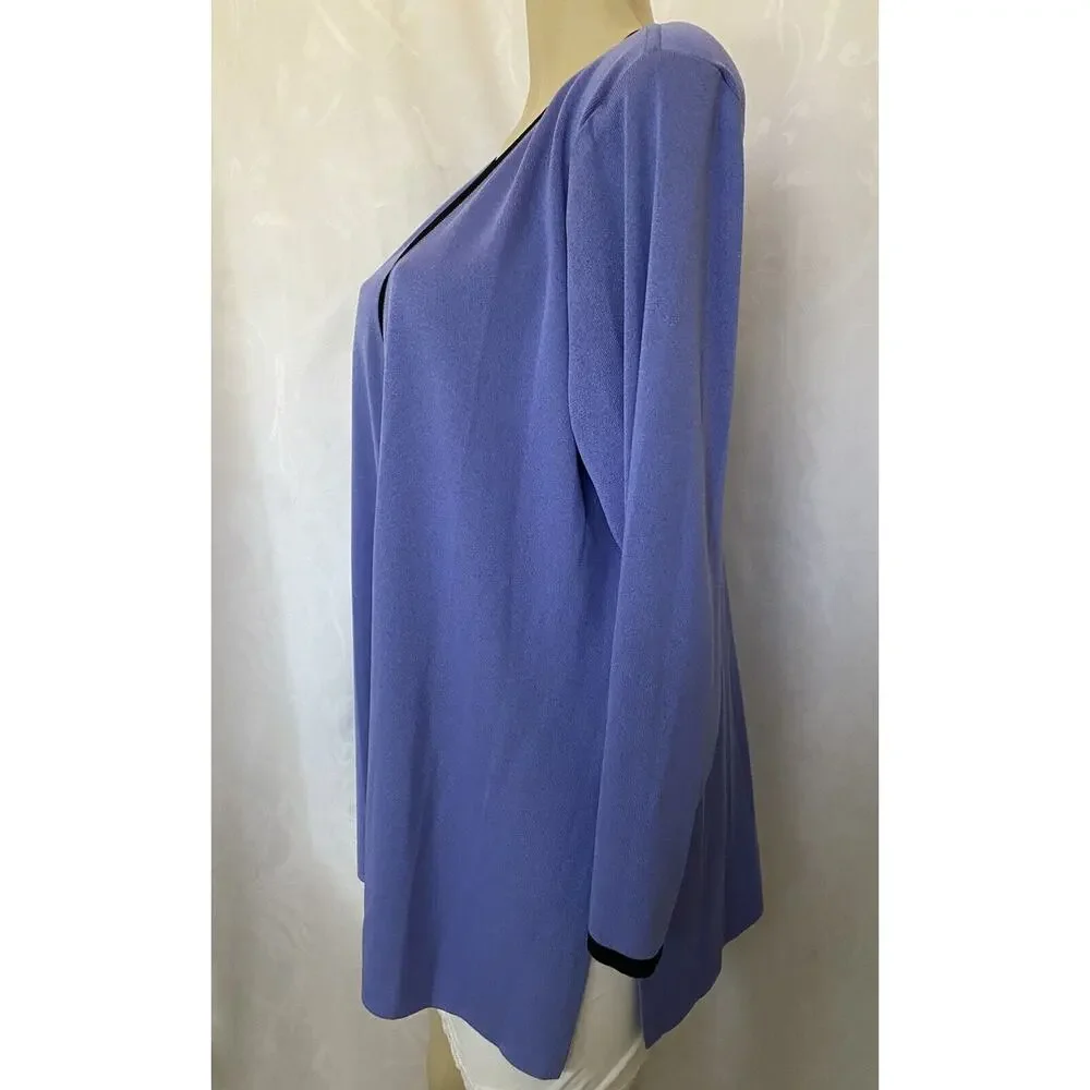 Exclusively Misook Lavender Purple Jacket Cardigan Sweater Long Sleeve O…